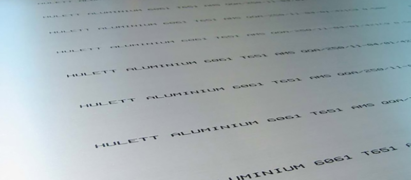 Aluminum marking of plates - print result - REA JET DOD