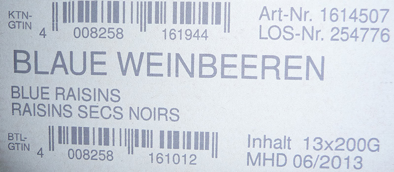 Coding of cardboard boxes in the foodstuffs industry - white box - REA JET HR