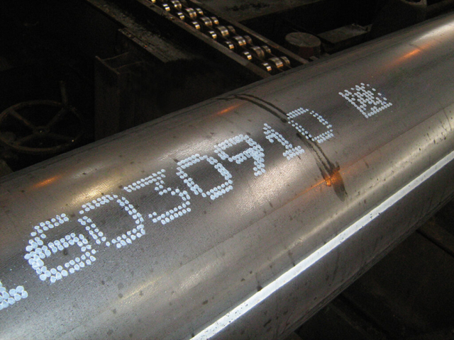 DOD 2.0 | steel pipe DataMatrix marking