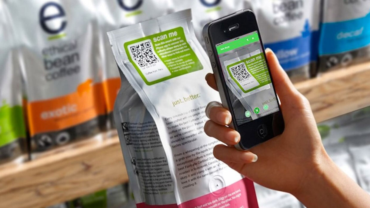 CPG consumer engaging with smart packaging technology