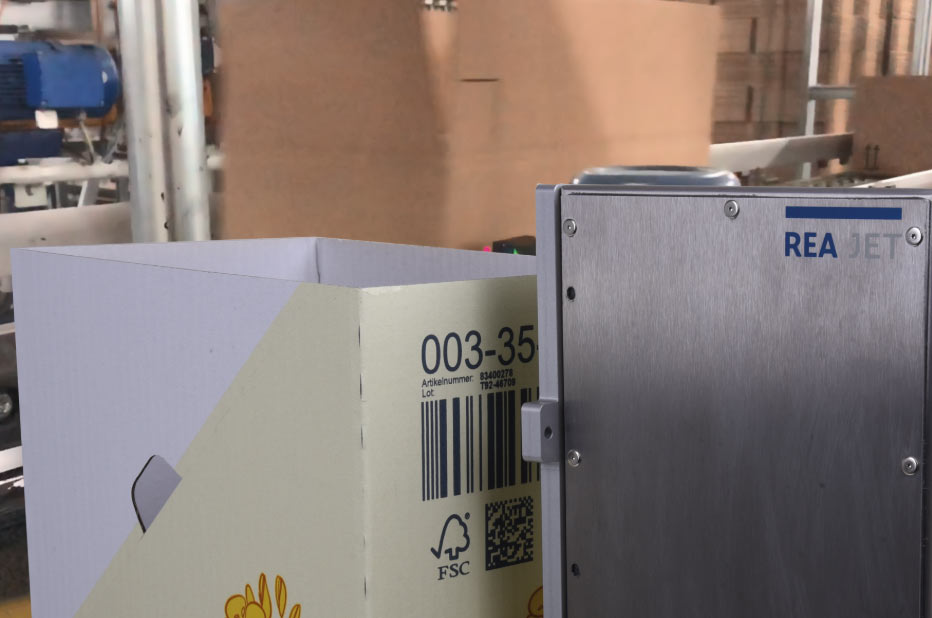 Case coding on cardboard packaging to support product traceability